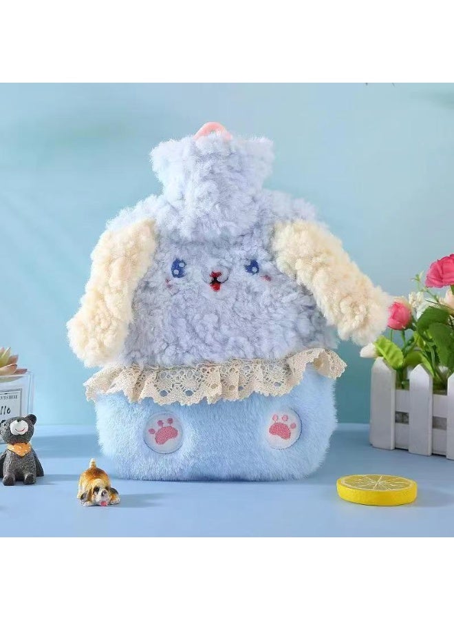 قربة ماء ساخن سعة 1000 مل مع غطاء ناعم مانع للتسرب، حقيبة يد طويلة ودافئة من القطيفة، قابلة لإعادة الاستخدام، مناسبة للنساء والفتيات، حقيبة ماء ساخن محمولة للمكتب والمنزل والسرير - Image 1